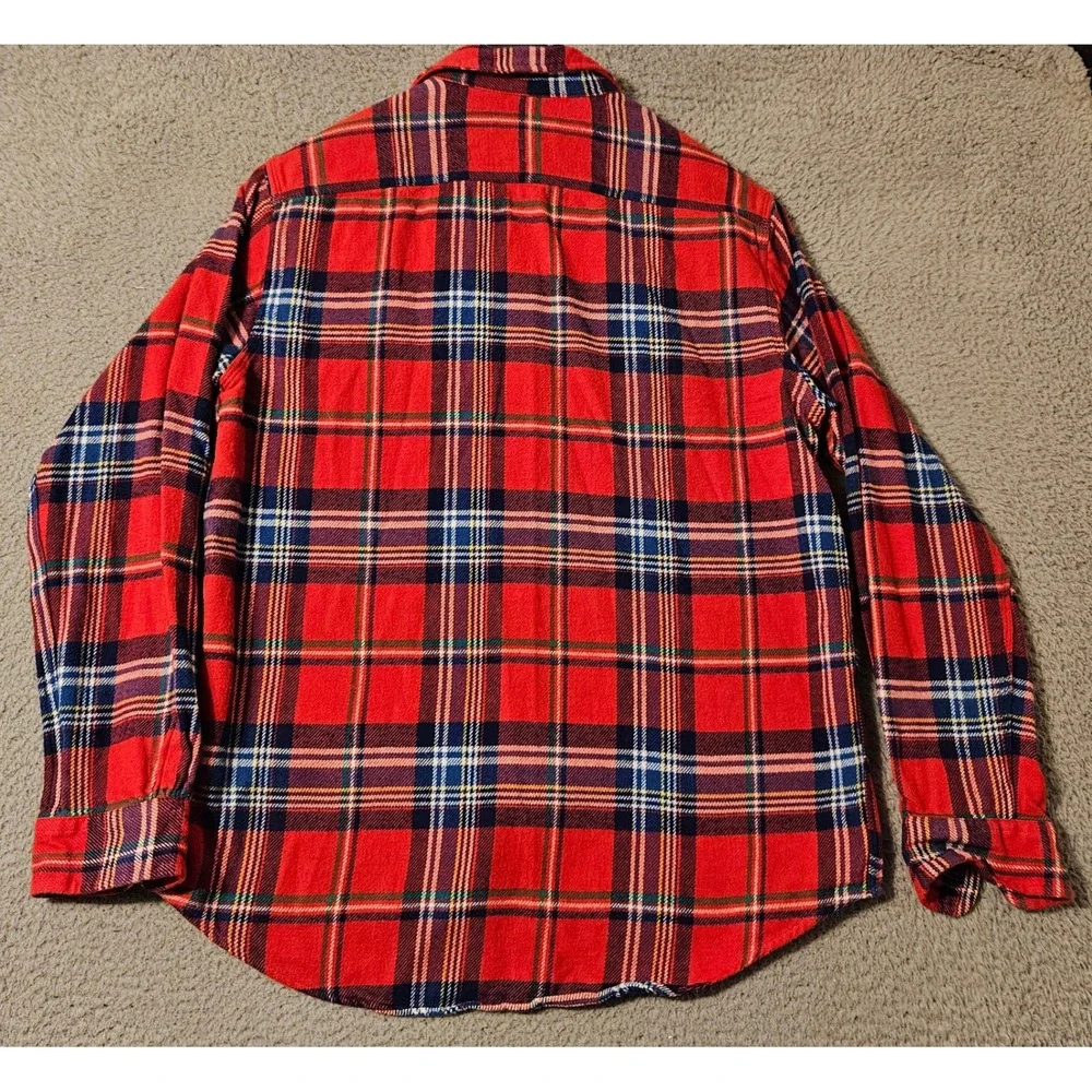 Ralph Lauren Shirt Men Medium Red Plaid Twill Classic Fit Button Workshirt NWT